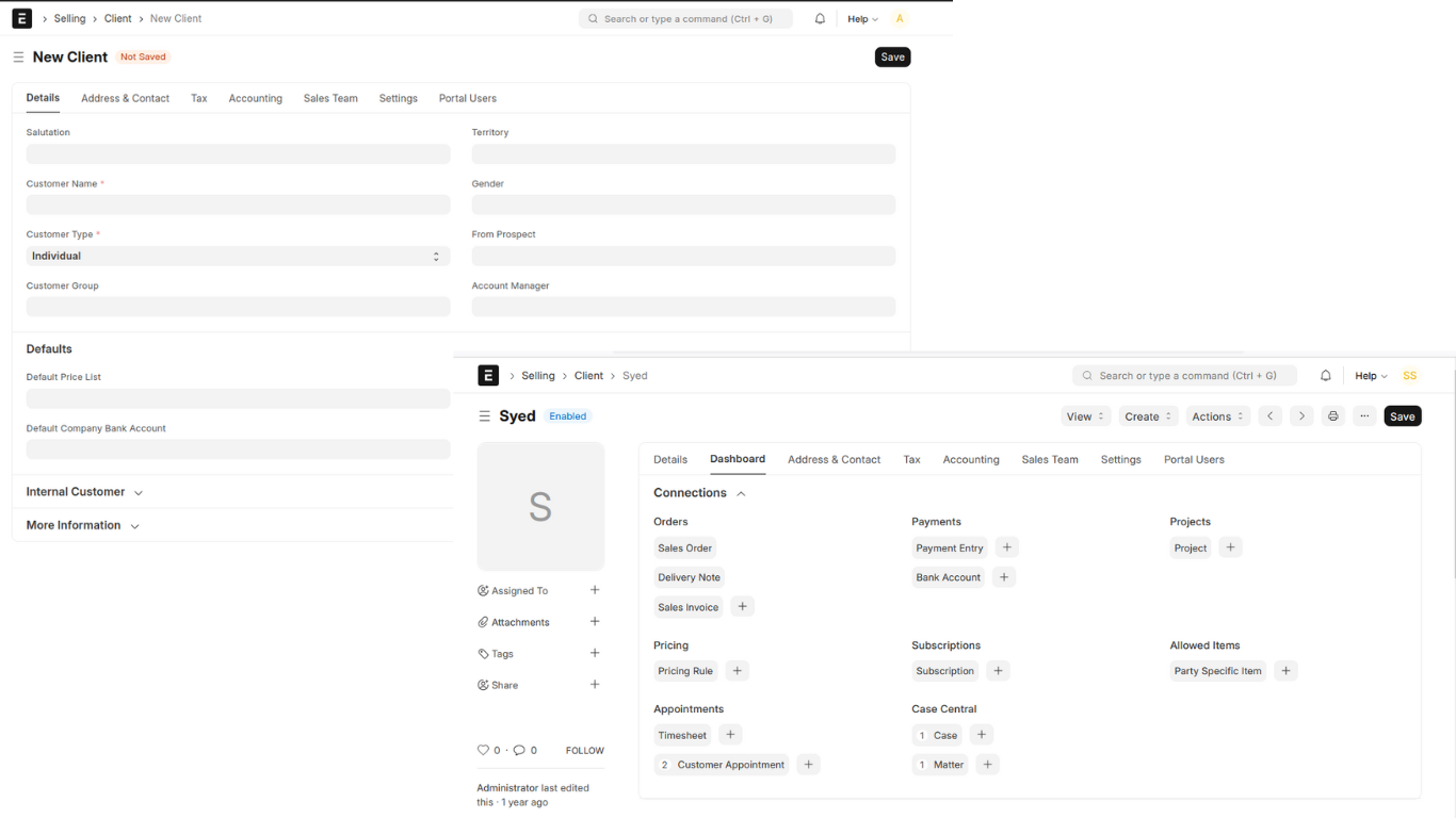 <h4>Client Management